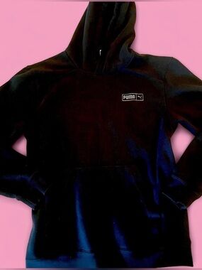 Women’s Black Puma Hoodie Pullover Sweatshirt Small